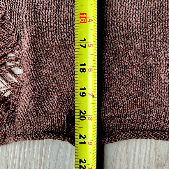 Social Collision/Hot Topic Distressed Crop Sweater Brown-JR Size 1/XS NWOT - Picture 11 of 14